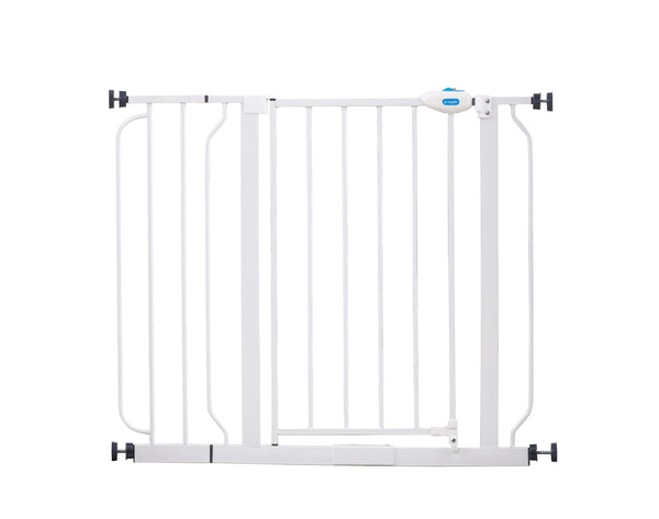 Regalo Extra Wide Safety Gate  – Adjustable Baby & Pet Gate with Walk-Through Door, Pressure Mount & Hardware, Secure for Stairs, Hallways & Doorways