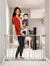 Regalo Easy Step 49-Inch Extra Wide Baby Gate – Includes 4" & 12" Extension Kit, Pressure & Wall Mount, Walk-Through Design, Safety for Doorways & Stairs – Platinum