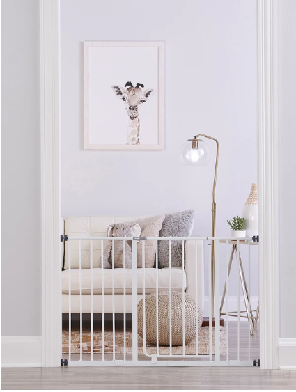 Regalo Baby Easy Open Safety Gate | Extra-Wide Expandable Gate 29”-47” | Pressure-Mounted for Doorways & Stairs | Secure & Convenient Walk-Through Design