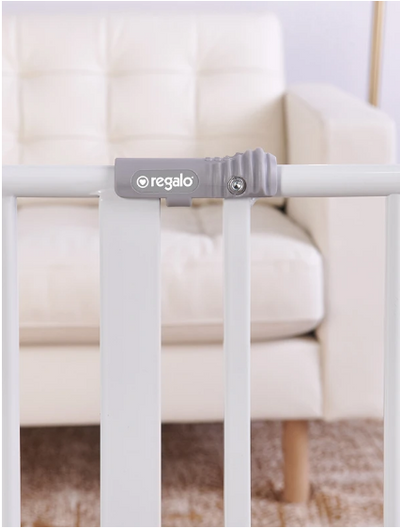 Regalo Baby Easy Open Safety Gate | Extra-Wide Expandable Gate 29”-47” | Pressure-Mounted for Doorways & Stairs | Secure & Convenient Walk-Through Design
