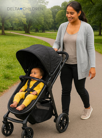 Easy One-Fold Ultralight 2-in-1 Baby Stroller | Reversible Seat | Bassinet Mode | 92x56x110 CM | Lightweight | Newborn to Toddler | Black | Compact Travel