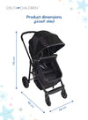 Easy One-Fold Ultralight 2-in-1 Baby Stroller | Reversible Seat | Bassinet Mode | 92x56x110 CM | Lightweight | Newborn to Toddler | Black | Compact Travel