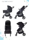 Easy One-Fold Ultralight 2-in-1 Baby Stroller | Reversible Seat | Bassinet Mode | 92x56x110 CM | Lightweight | Newborn to Toddler | Black | Compact Travel