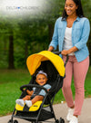 Jeep Compact Air Stroller by Delta Children | Lightweight Travel Stroller | One-Hand Fold | Reclining Seat | UPF 50+ Sun Canopy | Storage Basket | Smooth Ride | 5-Point Harness