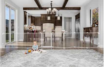 Regalo Super Wide Baby Gate & Play Yard – Adjustable 192-Inch Extra Wide Barrier, 2-in-1 Safety Gate & Playpen, Wall-Mounted & Freestanding, Easy Setup