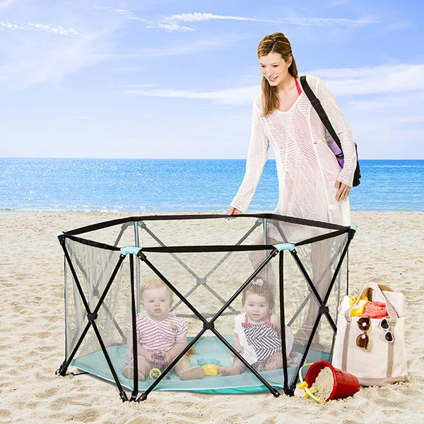 Regalo My Play Portable Play Yard – Safe, Spacious & Travel-Friendly Baby Playpen for Indoor & Outdoor Use – Sturdy Frame, Breathable Mesh, & Easy Setup