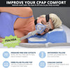 Contour CPAP Pillow 2.0 - 2-in-1 Cooling Plush CPAP Comfort Pillow - Reduce Air Leaks & Mask Pressure, Hose Tangles, Mask Discomfort & Adjust Thickness, for Side, Stomach, Back Sleepers, All Masks - White