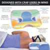 Contour CPAP Pillow 2.0 - 2-in-1 Cooling Plush CPAP Comfort Pillow - Reduce Air Leaks & Mask Pressure, Hose Tangles, Mask Discomfort & Adjust Thickness, for Side, Stomach, Back Sleepers, All Masks - White