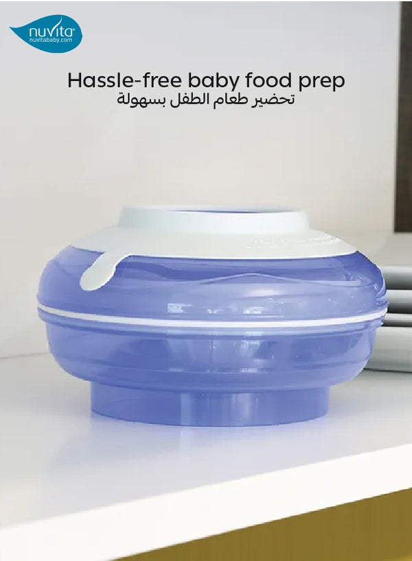 Multifunctional Feeding Set | 4-in-1 Meal Set | Plate with Suction Cup | Fruit Grater | Lemon Squeezer | Bowl & Spoon | Dishwasher & Microwave Safe | Compact & Portable | Blue