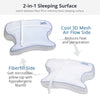 Contour CPAPMax 2-in-1 Cooling Plush CPAP Comfort Pillow - Reduce Air Leaks & Mask Pressure, Hose Tangles, Mask Discomfort & Adjust Thickness, for Side, Stomach, Back Sleepers, All Masks - White