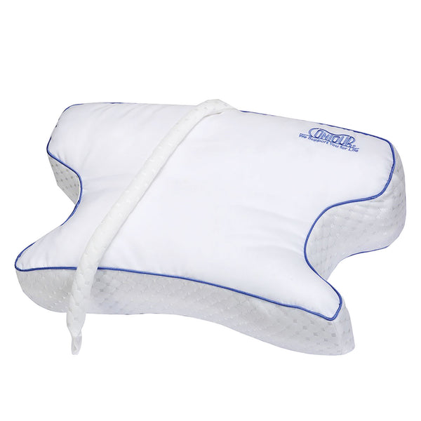 Contour CPAPMax 2-in-1 Cooling Plush CPAP Comfort Pillow - Reduce Air Leaks & Mask Pressure, Hose Tangles, Mask Discomfort & Adjust Thickness, for Side, Stomach, Back Sleepers, All Masks - White