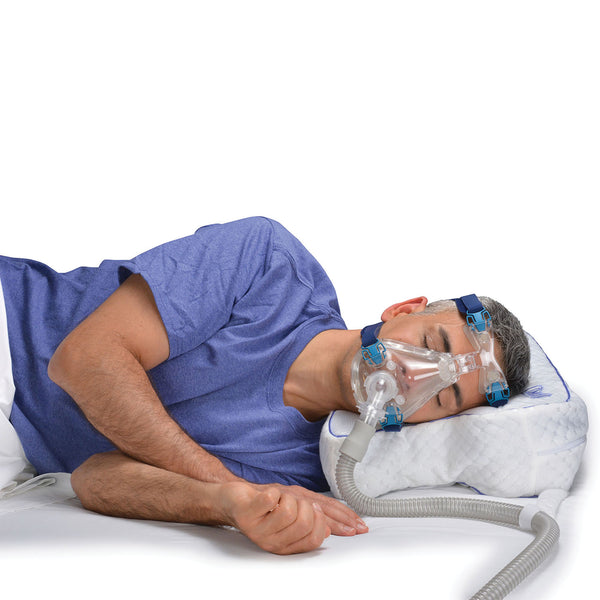Contour CPAPMax 2-in-1 Cooling Plush CPAP Comfort Pillow - Reduce Air Leaks & Mask Pressure, Hose Tangles, Mask Discomfort & Adjust Thickness, for Side, Stomach, Back Sleepers, All Masks - White