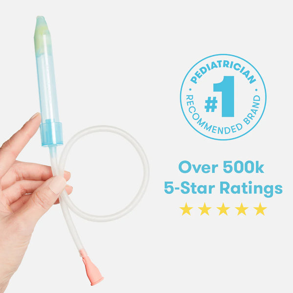 Frida Baby Nasal Aspirator, NoseFrida Baby Nose Sucker with 10 Extra Filters + All-Natural Saline Nasal Spray for Babies, 0.68 fl oz