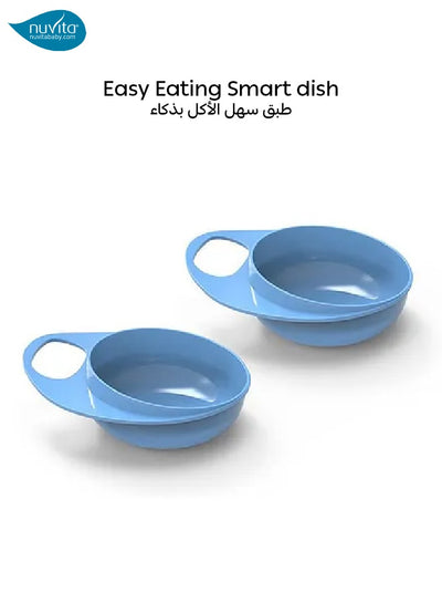 Set of 2 Weaning Bowls | Designed for 6 Months+ | Ergonomic Grip | Microwave Safe | BPA-Free | High Hygienic Edge | Curved Interior for Easy Food Pickup | Dishwasher Safe | 12 x 12 x 5 cm