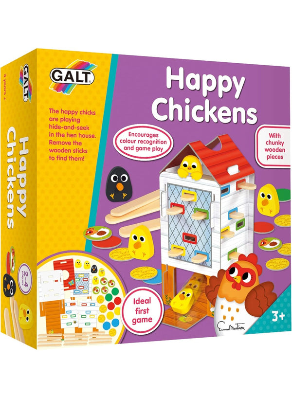 Happy Chickens Colour Matching Game | 2-4 Players | Learn Colours & Coordination | 12 Wooden Sticks | 16 Counters | Educational Fun for Toddlers | 3+ Years