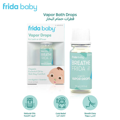 Organic Vapor Bath Drops for Baby | Soothing Lavender & Natural Essential Oils | Sulfate & Paraben Free | Gentle Aromatherapy for Bath & Diffuser | 9.5ml | Safe & Calming