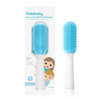 Frida Baby Fine or Straight Hair Detangling Hair Brush for Kids, Detangles Knots Without Tears or Breakage, Comb Teeth and Bristle Design