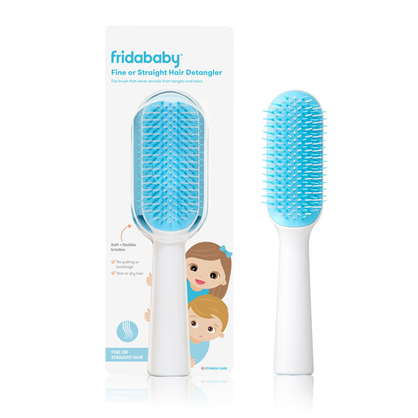 Frida Baby Fine or Straight Hair Detangling Hair Brush for Kids, Detangles Knots Without Tears or Breakage, Comb Teeth and Bristle Design