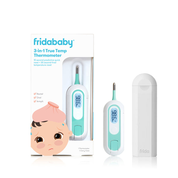 Frida Baby 3-in-1 True Temp Digital Thermometer for Fevers: Babies & Kids (Rectal, Underarm + Oral)
