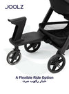 Joolz Hub² Footboard with Seat | Toddler Ride-On Board for Stroller | Detachable Seat | Foldable Design | Easy Attachment | Supports up to 44 lbs (20 KG) | 39 x 37.5 x 23 cm - black