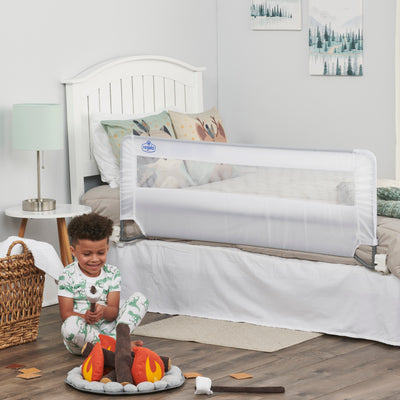 Regalo Extra Long Swing Down Bed Rail – Safe & Secure Toddler Bed Guard, Easy Fold Down, Sturdy & Breathable Mesh, Fits Twin to Queen Size Beds