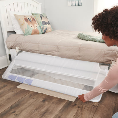 Regalo Extra Long Swing Down Bed Rail – Safe & Secure Toddler Bed Guard, Easy Fold Down, Sturdy & Breathable Mesh, Fits Twin to Queen Size Beds