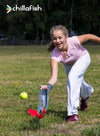 Slingi Yellow, Red & Anthracite Launch & Catch Ball Game | Dual Accelerators | 2 Balls Included | All ages