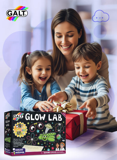 Glow Lab Science Kit for Kids | 6+ Years | Fun Experiments with Glow Sticks | UV Pen | Make Flashing Bouncy Ball | 24-Page Lab Book | 31x7.2x22 cm