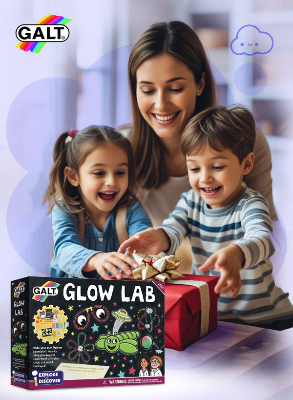 Glow Lab Science Kit for Kids | 6+ Years | Fun Experiments with Glow Sticks | UV Pen | Make Flashing Bouncy Ball | 24-Page Lab Book | 31x7.2x22 cm