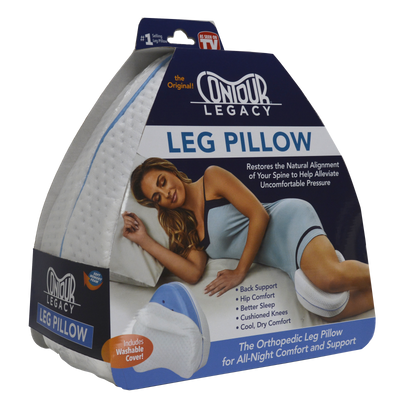 Contour Legacy Leg Pillow for Back, Hip, Legs, Knee & Joints | Memory Foam Cushion Pregnancy & Leg Positioner Pillows for Side Sleeping & Back Pain | As Seen on TV, White 29-450R