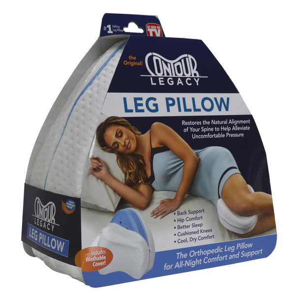Contour Legacy Leg Pillow for Back, Hip, Legs, Knee & Joints | Memory Foam Cushion Pregnancy & Leg Positioner Pillows for Side Sleeping & Back Pain | As Seen on TV, White 29-450R