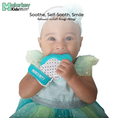 Munch Mitt Teething Mitt | Soft Silicone Baby Teething Glove | Adjustable Strap | Machine Washable | 3M+ | Product Dimensions: L 8 x B 2 x H 10.5 cm - MM04A