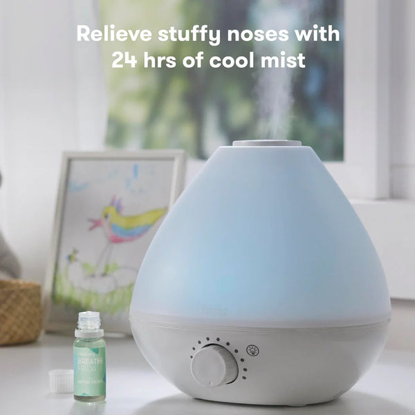 Frida Baby 3-in-1 Cool Mist Humidifier for Baby with Diffuser + Nightlight, Baby Humidifier for Bedroom, Nursery + Large Rooms, Quiet, Auto Shut Off, Runs +24hrs
