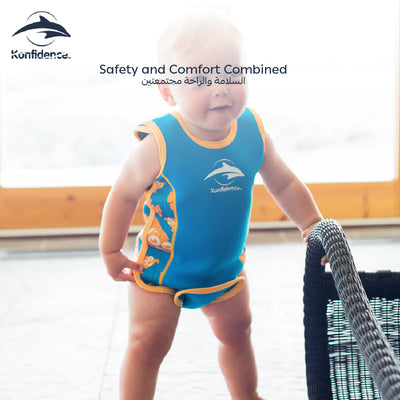 Splashy Babywarma™ Wetsuit | Baby Swim Gear | Clownfish | 2mm Neoprene | 50+ UV Protection | Easy Lay-Flat Design | Comfortable & Flexible | 12 - 24 Months
