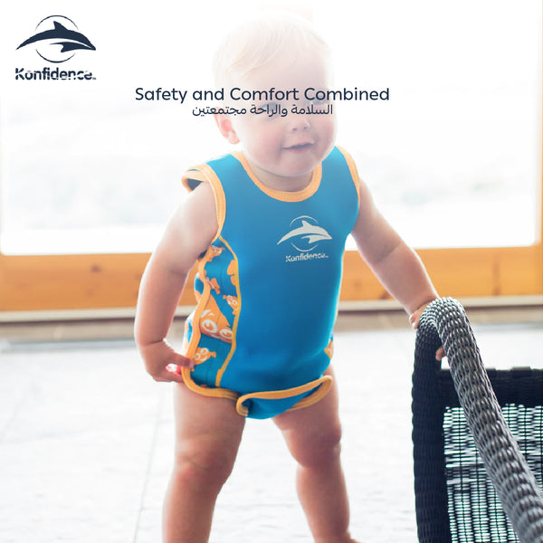 Splashy Babywarma™ Wetsuit | Baby Swim Gear | Clownfish | 2mm Neoprene | 50+ UV Protection | Easy Lay-Flat Design | Comfortable & Flexible | 12 - 24 Months