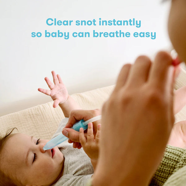 Frida Baby Nasal Aspirator, NoseFrida Baby Nose Sucker with 10 Extra Filters + All-Natural Saline Nasal Spray for Babies, 0.68 fl oz