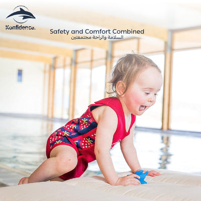 Splashy Babywarma™ Wetsuit | Baby Swim Gear | Strawberry | 2mm Neoprene | 50+ UV Protection | Easy Lay-Flat Design | Comfortable & Flexible | 0-6 Months