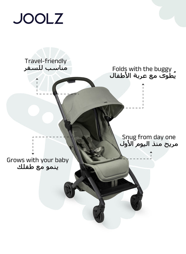 Newborn Insert for Aer+ / Aer2 / Day5 / Hub Strollers | Cosy Infant Seat Cushion | Easy Fold with Buggy | Lightweight Travel-Friendly Baby Support | 70 x 30 x 8 cm - Forest Green