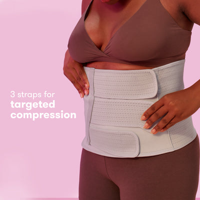 Frida Mom Belly Binder: Postpartum Recovery, Abdominal Support for Natural Delivery & C-Section Recovery, 23cm High Adjustable Compression Wrap