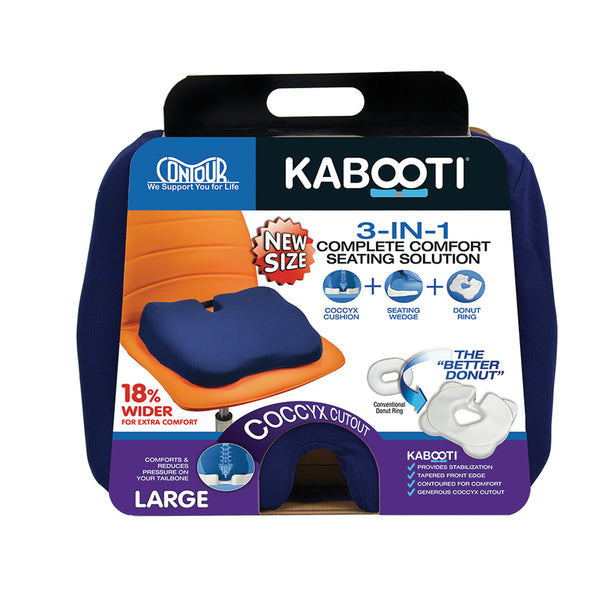 Contour Kabooti Coccyx Foam Seat Cushion Large , Donut Cushion 3-in-1 Seat Cushion Reduces Pressure & Comforts Sore & Sensitive Areas | For Your Sensitive Bottom Area | The Seat Cushion – Navy Blue, Large