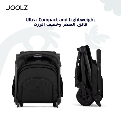Aer² Compact & Lightweight Baby Stroller | One-Hand Fold | Suitable from Newborn to Toddler | Easy Steering | Airplane Friendly | Ultra-Compact | 44x53x23.5 CM | Space Black | 6.2 Kg