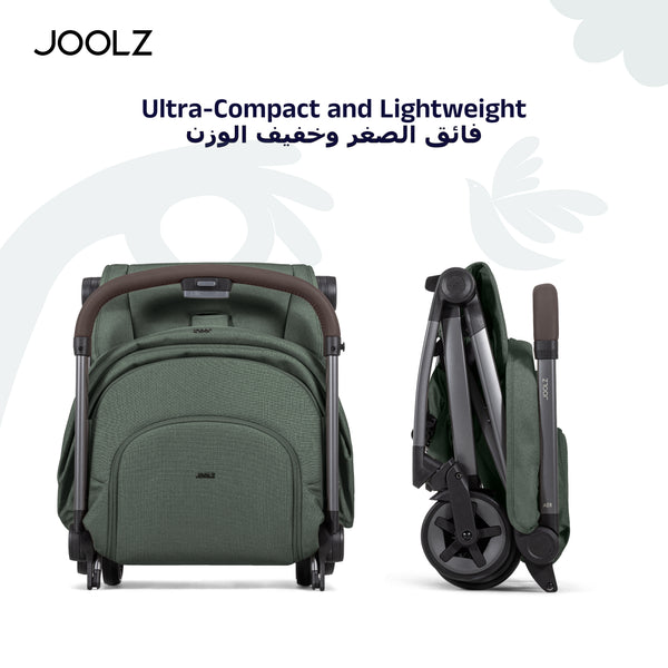 Aer² Compact & Lightweight Baby Stroller | One-Hand Fold | Suitable from Newborn to Toddler | Easy Steering | Airplane Friendly | Ultra-Compact | 44x53x23.5 CM | Forest Green | 6.2 Kg