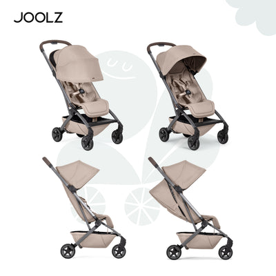 Aer² Compact & Lightweight Baby Stroller | One-Hand Fold | Suitable from Newborn to Toddler | Easy Steering | Airplane Friendly | Ultra-Compact | 44x53x23.5 CM | Sandy Taupe | 6.2 Kg