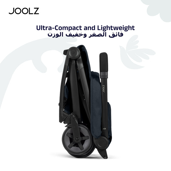 Aer² Compact & Lightweight Baby Stroller | One-Hand Fold | Suitable from Newborn to Toddler | Easy Steering | Airplane Friendly | Ultra-Compact | 44x53x23.5 CM | Navy Blue | 6.2 Kg