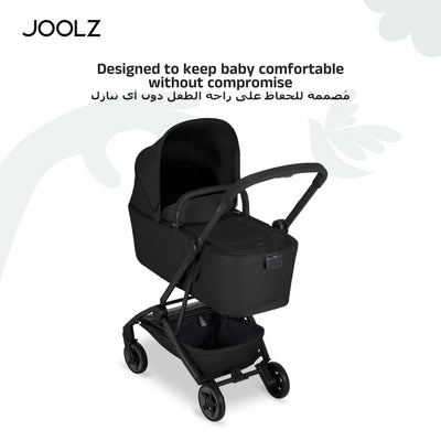 Aer² Compact & Lightweight Baby Cot | Self-Standing Fold | Suitable for Newborns | Space Black | Breathable Mattress | UPF 50+ Sun Protection | Ultra-Compact | 90x42x15 CM | 3.9 Kg