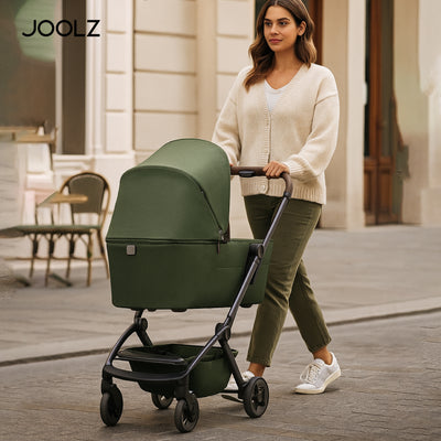 Aer² Compact & Lightweight Baby Cot | Self-Standing Fold | Suitable for Newborns | Forest Green | Breathable Mattress | UPF 50+ Sun Protection | Ultra-Compact | 90x42x15 CM | 3.9 Kg
