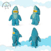 Manhattan Toys LEGO Shark Suit Guy Plush Character Toy, Soft Collectible Costume Doll for Kids, Cute Room Decor, Gift for Boys & Girls, Stuffed Figure, 17.8W x 9D x 35.5H cm