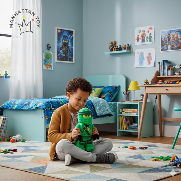 Manhattan Toys LEGO Ninjago Lloyd Plush Character Toy, Soft Collectible Ninja Doll for Kids, Bedroom Decor, Gift for Boys & Girls, Stuffed Figure, 17.8W x 9D x 35.5H cm