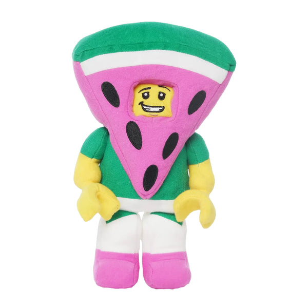 Manhattan Toys LEGO Watermelon Guy Small Plush Character Toy, Soft Collectible Costume Doll for Kids, Cute Room Decor, Gift for Boys & Girls, Stuffed Figure, 23.9 cm