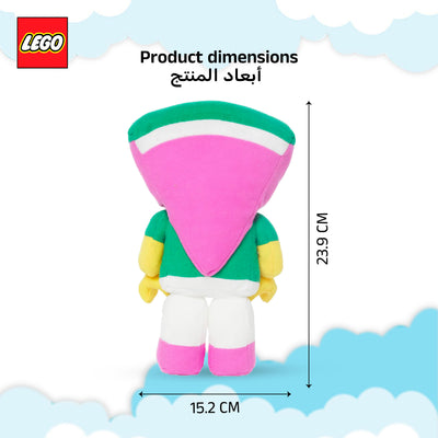 Manhattan Toys LEGO Watermelon Guy Small Plush Character Toy, Soft Collectible Costume Doll for Kids, Cute Room Decor, Gift for Boys & Girls, Stuffed Figure, 23.9 cm